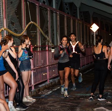 runners take part in the williamsburg bridge marathon