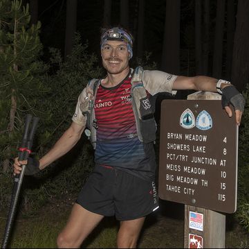 kyle curtin after finishing his tahoe rim trail fkt