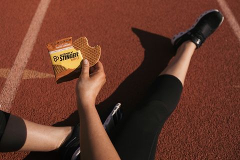 honey stinger, woman, track, running, nutrition