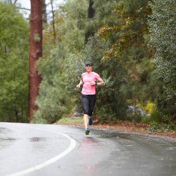 Foused female athlete running foused female athlete running