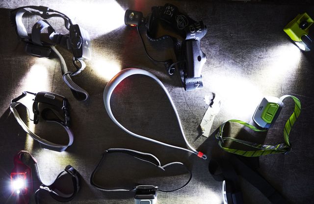 headlamps on the ground
