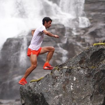 Kilian Jornet Scaling a Mountain Champion ultrarunner Kilian Jornet scales a mountain as part of his "Summits of My Life" project.