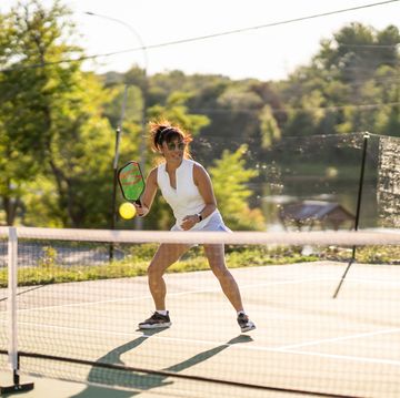 playing pickleball