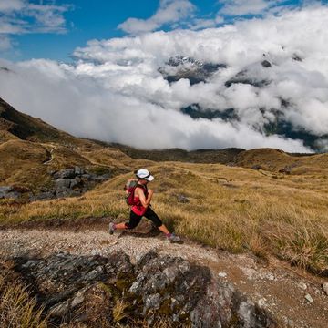 Running along the Routeburn Track.