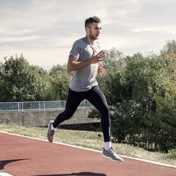 Sprinter running on runners tracks