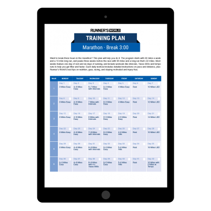 Break 3:00 Marathon Plan (16 weeks)
