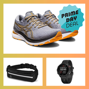 shorts, running shoes, fitness tracker, belt, earbuds shorts, running shoes, fitness tracker, belt, earbuds